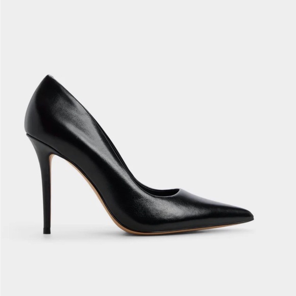 Aldo Shoes - Aldo Stasya Black Leather Pointed-Toe Stiletto Pump sz 8.5 preloved